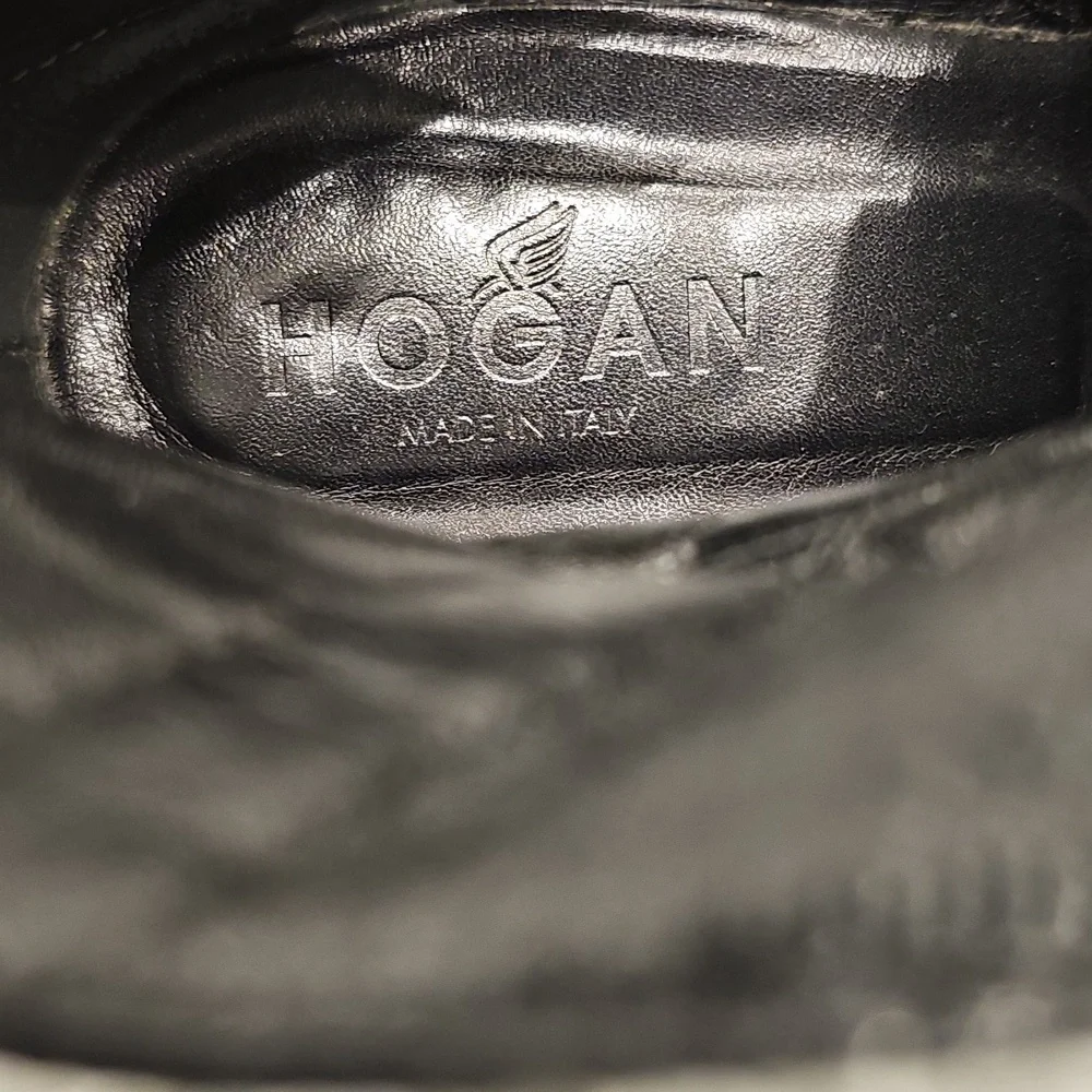 HOGAN black suede genuine leather booties Sz 39